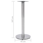 vidaXL Pied de table de bistro Argenté Ø45x107 cm Acier inoxydable