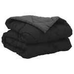 vidaXL Duvet d'été simple Noir et anthracite 220 x 135 cm Microfibre