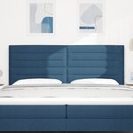vidaXL Tête de lit LED Design Lignes Bleue 100 cm Tissu