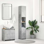 vidaXL Armoire de salle de bain Gris béton Bois d'ingénierie