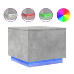 vidaXL Table basse avec lumières LED gris béton 50x50x40 cm