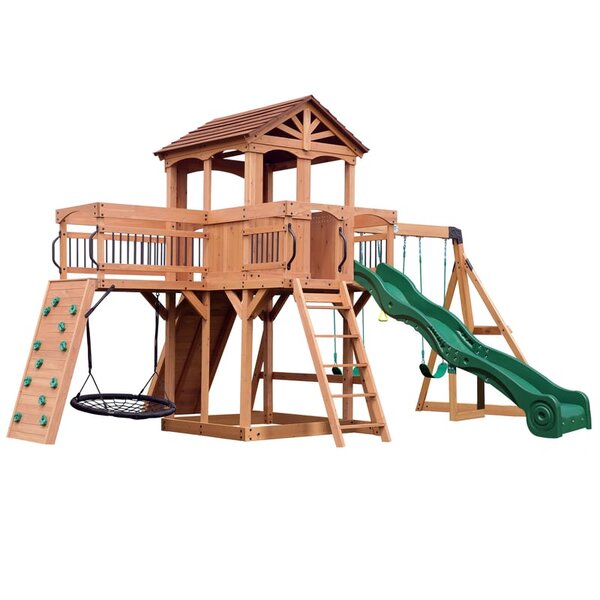 Portique Sterling Point 3 balançoires + toboggan