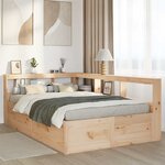 vidaXL Lit bibliothèque sans matelas 140x190 cm bois de pin massif