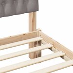 vidaXL Cadre de lit avec tête de lit rembourrée Marron 135 x 190 cm