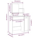 vidaXL Ensemble de coiffeuse Sonoma gris 86 5x35x136 cm