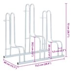 vidaXL Support de vélo au sol autoportant pour 3 vélos acier galvanisé