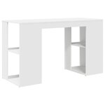 vidaXL Bureau avec Rangement avec étagère Blanc 130 x 50 5 x 75 cm
