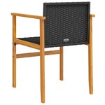 vidaXL Chaises de jardin lot de 2 noir résine tressée et bois massif