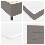 Lit Box Spring vidaXL avec Matelas et LED Taupe 160x200 cm Tissu