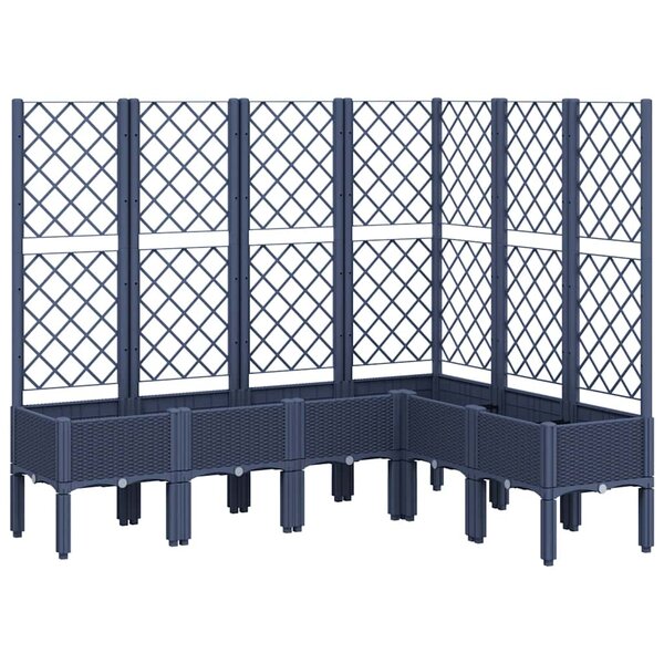 vidaXL Jardinière avec treillis bleu gris 160x120x142 cm PP