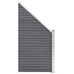 vidaXL Ensemble de clôture WPC 3 Carré + 1 Incliné 619 x 186 cm Gris