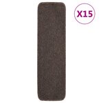 vidaXL Tapis escalier antidérapants 15Pièces 75x20cm Marron Rectangulaire