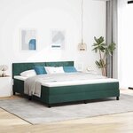 vidaXL Lit à ressorts avec matelas Vert foncé 180 x 200 cm Velours