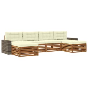 vidaXL Ensemble de canapés d'extérieur 6 pc Bois d'Acacia Massif