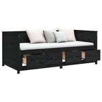 vidaXL Lit de jour sans matelas noir 90x200 cm bois de pin massif