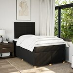 vidaXL Sommier à lattes de lit avec matelas Noir 120x200 cm Tissu