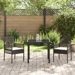 vidaXL Ensemble de Salle à Manger de Jardin 3 pièces avec coussins en poly rattan marron