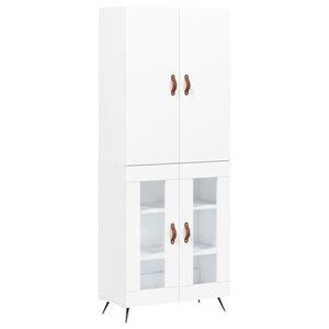 vidaXL Buffet haut Blanc 69 5x34x180 cm Bois d'ingénierie