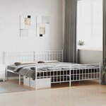 vidaXL Cadre de lit métal sans matelas et pied de lit blanc 200x200 cm