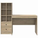 vidaXL Bureau avec rangement 2 Pièces Chêne Sonoma 100 x 50 x 76 cm