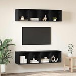 vidaXL Ensemble meuble TV 3 Pièces Chêne noir Bois d'ingénierie