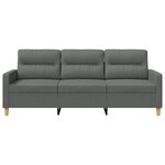 vidaXL Canapé à 3 places Gris foncé 180 cm Tissu