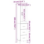 vidaXL Buffet haut Sonoma gris 34 5x34x180 cm Bois d'ingénierie