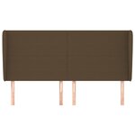 vidaXL Tête de lit avec oreilles Marron foncé 203x23x118/128 cm Tissu