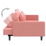 vidaXL Canapé-lit à 2 places avec deux oreillers Rose Velours