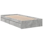 vidaXL Cadre de lit et tiroirs gris béton 90x200 cm bois d'ingénierie