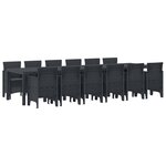vidaXL Ensemble de salle à manger pour jardin 13 Pièces Anthracite