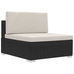 vidaXL Salon de jardin 4 Pièces avec coussins résine tressée noir