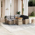 vidaXL Salon de jardin avec coussins 8 Pièces beige résine tressée