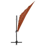 vidaXL Parasol de jardin à 4 niveaux avec mât en aluminium terre cuite