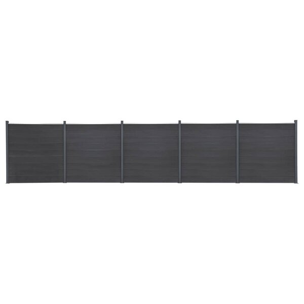 vidaXL Ensemble de panneaux de clôture gris 872x186 cm WPC