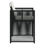 vidaXL Chaises de jardin lot de 4 avec coussins noir résine tressée