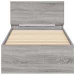 vidaXL Cadre de lit avec bandes LED Sonoma gris Bois d'ingénierie