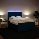 vidaXL Sommier à lattes de lit et matelas bleu 160x200 cm velours