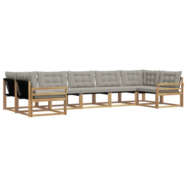 vidaXL Ensemble de canapés d'extérieur 7 pc Blanc et gris clair