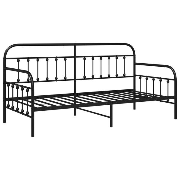 Cadre de lit transformable vidaXL Noir 90x190 cm en acier