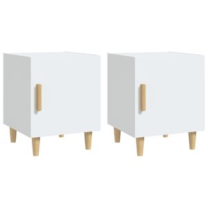 vidaXL Tables de chevet 2 Pièces Blanc Bois d'ingénierie