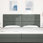 vidaXL Tête de lit LED avec tête de lit Gris foncé 200 cm Polyester