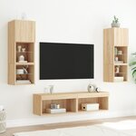 vidaXL Meubles TV avec lumières LED 2 Pièces chêne sonoma 60x30x30 cm