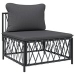 Salon de jardin meuble d'extérieur ensemble de mobilier avec coussins 4 pièces anthracite acier 02_0018293