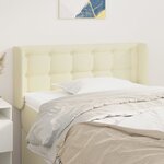 vidaXL Tête de lit avec oreilles Crème 103x16x78/88 cm Similicuir