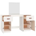 vidaXL Ensemble de coiffeuse avec miroir Blanc Bois de pin solide