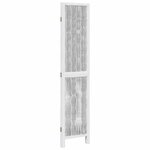 vidaXL Cloison de séparation 3 panneaux blanc bois de paulownia massif