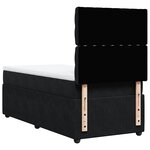 vidaXL Sommier à lattes de lit avec matelas Noir 90x200 cm Velours