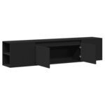 vidaXL Meuble TV mural avec LED noir 180x31x39 5 cm