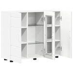 vidaXL Buffet avec étagère Blanc 55.5 x 29 x 100 cm Bois d'ingénierie